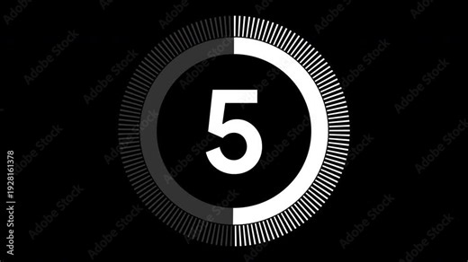 10 second countdown with circle animation, 10 to 0 animation countdown. 4K video