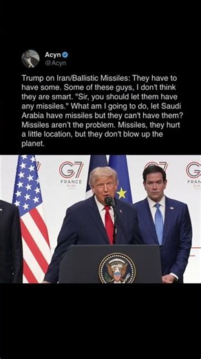 Trump: Iran Has to Have Ballistic Missiles