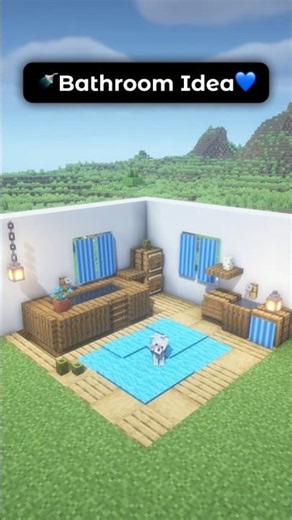 Simple Aesthetic Blue Bathroom Interior Design Idea In Minecraft! 💙🚿