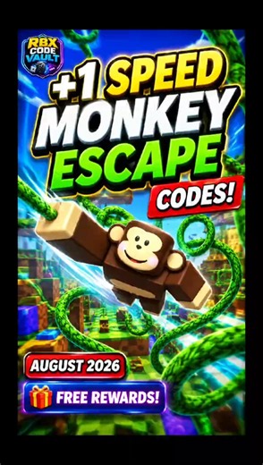 🚨 ALL NEW +1 Speed Monkey Escape Codes (August 2026) #roblox #codes