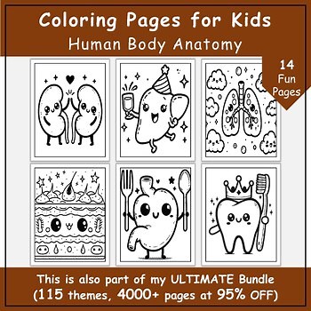 Human Body Anatomy Coloring Pages | Creative Printable Art for Kids | Grades K-5