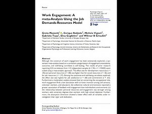 Work Engagement A Meta Analysis form the Job Demands-Resource Model