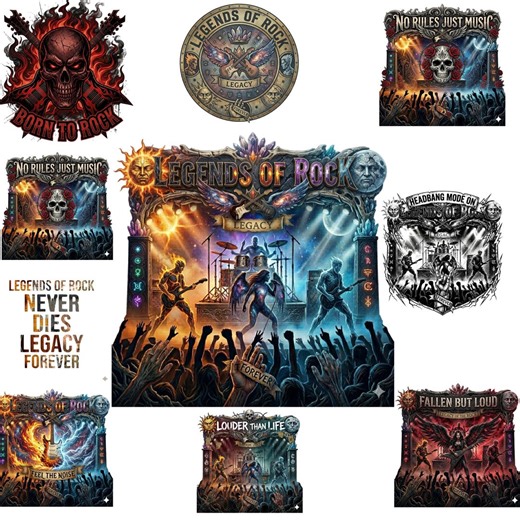 Rock Band PNG Bundle, Legends of Rock Clipart, Skull Guitar Sublimation Design, Concert Festival Shirt Design, Instant Digital Download - Etsy