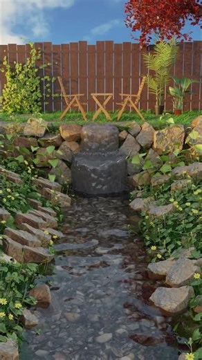Relaxing Garden Stream | Blender 3D Animation Short #blender3d #3danimation