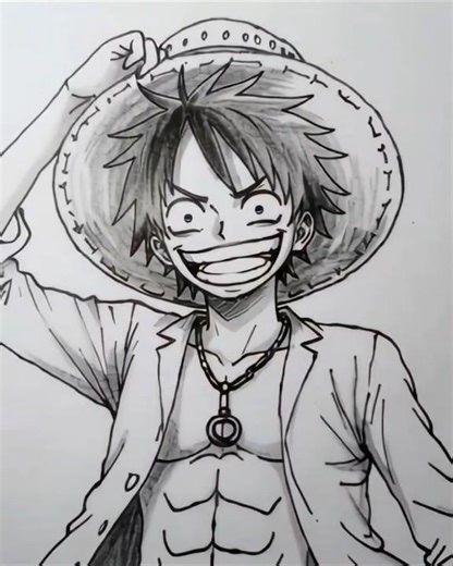 Monkey D. Luffy Pencil Drawing | Step-by-Step Anime Sketch #drawing #onepiece #animeeart