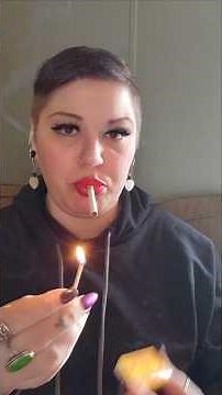 Red lips & a Marlboro #smoke #girl #subscribe #sf #cigarette #smokingvideo #lipstick #lashes #lips
