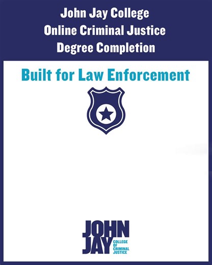 💻 Complete your criminal justice degree online 🚔 Built for law enforcement ✅ Advance your career ✅ Qualify for promotion ✅ Prep for law/grad school ✅ Graduate with little or no debt Learn more and apply ➡️ https://ow.ly/Kue950Yhmhu. #JohnJayCollege | John Jay College of Criminal Justice