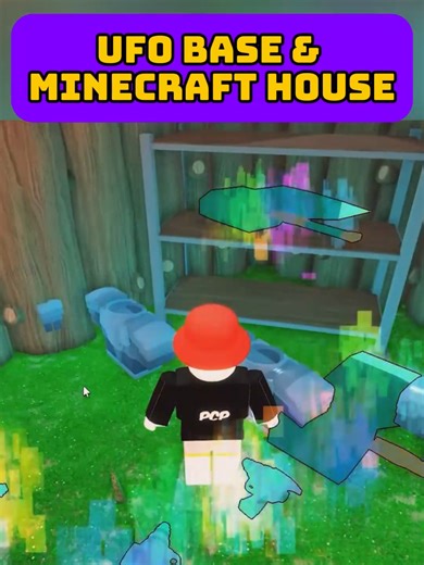 UFO Base & Minecraft House #99nightintheforest #roblox #usa