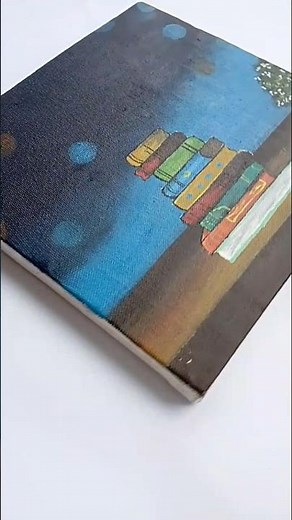 Canvas painting with book 📚 art//book 📚📖 art tutorial//