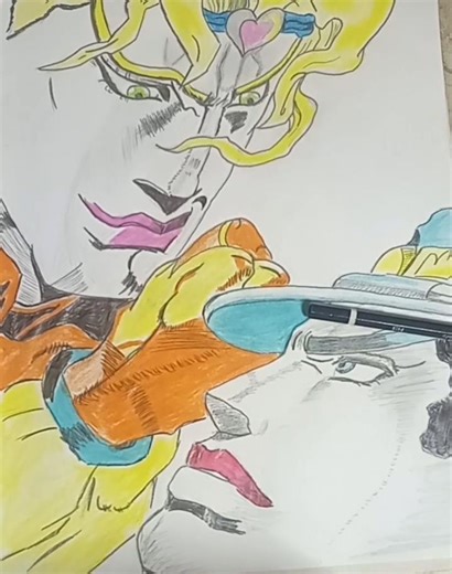 Drawing Of Dio vs Jotaro