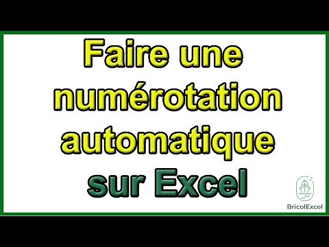 Comment faire une numérotation automatique sur Excel