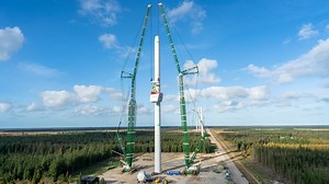 Our two LR 11350 crawler cranes from the Danish crane company BMS...