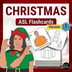 ASL Christmas Vocabulary Flashcards Part 1 Bilingual Visual Sign Language Cards