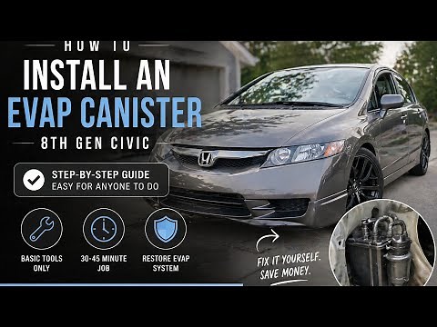 How to replace Vapor Canister purge valve Evap solenoid 2005-2012 Honda Civic 8th gen R18 P0498