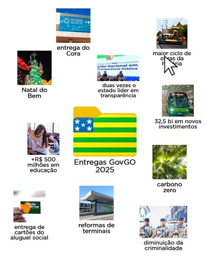 Governo de Goiás on Instagram: "Começo de ano, hora de deixar a área de trabalho arrumadinha. 💻 E vou te falar, viu? Aqui tem bastante coisa pra colocar na pasta de 2025. ✨ Aproveita e conta pra gente: se o seu 2025 tivesse uma pasta no desktop, qual seria o nome dela? #GovernoDeGoiás #GovGO #OEstadoQueDáCerto #AnoNovo #GoiásSocial"