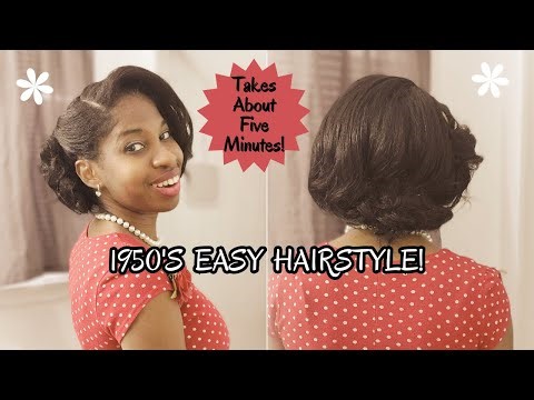 Easy, Basic 1950's Everyday Hairstyle | Vintage Hairstyling in 5 Minutes!