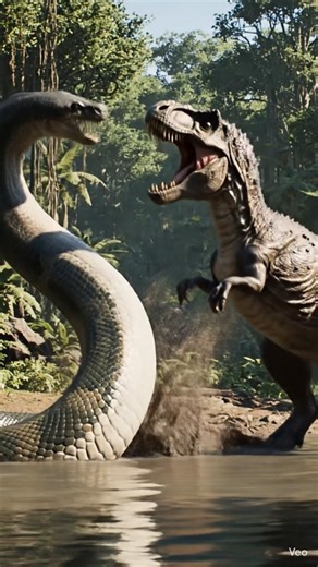 🦖#anaconda VS #dinosaur🐍