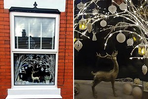Woman shares stunning Xmas window display made from B&M and The Range bargains