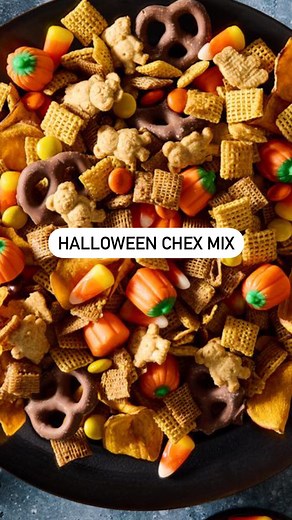 Swapping candy bars for chex mix this Halloween 🎃 Halloween Chex Mix is the perfect party snack for spooky season. See how easy it is using the link in bio. 🎥 @thegarnishedpalate @itsashrev | Delish