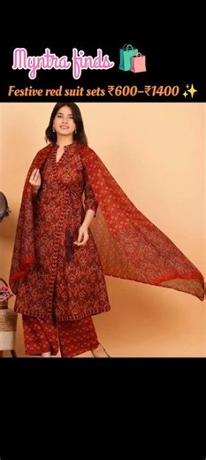 Red dupatta set under 1400 #myntrafinds #dupattasets #viral #shortvideo #shorts #viralshorts #myntra