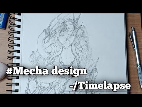 Sketching a Mech-Inspired Female Character |Timelapse