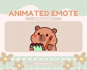 Animated Capybara Taking Notes Emote: Twitch/discord (GIF File) - Etsy Canada