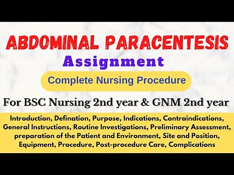 Abdominal Paracentesis Procedure || Assignment On Abdominal Paracentesis Procedure || #msn