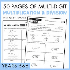 Multi-Digit Multiplication and Division MEGA Pack! Australian Curriculum Aligned
