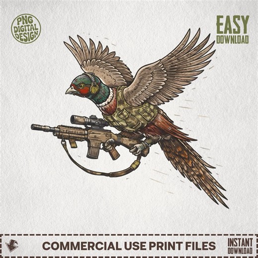 Digital PNG Clipart Hunting Pheasant, Funny Hunting Clipart, Armed Bird, Camo Hunting Vest, Rifle Clipart, Fishing Design, Hunting Theme - Etsy