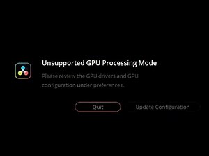 Fix “Unsupported GPU Processing Mode” in DaVinci Resolve