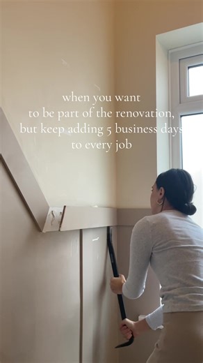 seeing black mortar panicked me and i thought i'd ruined the wall, but luckily one of us is the calm one (hint, it's not me) #housereno #1930shome #panelling #girlswhodiy #foryoupage❤️❤️