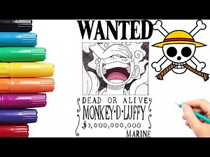 How to Draw Luffy (Wanted Poster) | Step By Step | One Piece