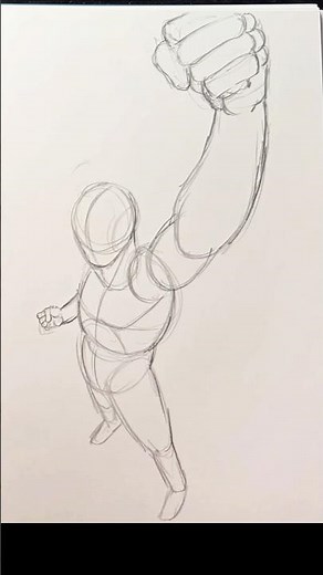 How to Draw Powerful Dynamic Poses in 15 seconds #shorts