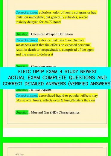 FLETC UPTP EXAM 4 STUDY NEWEST ACTUAL EXAM COMPLETE QUESTIONS AND CORRECT DETAILED ANSWERS VERIFIED