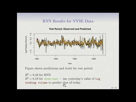 Statistical Learning: 10.5 Time Series Forecasting