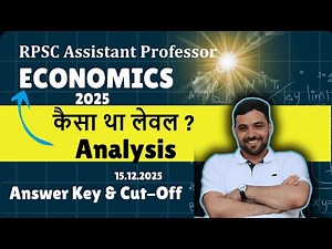Paper Analysis | Asst Prof Economics | RPSC 20225