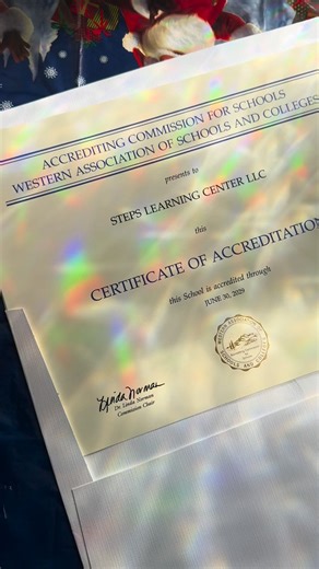 🎉✨ BIG NEWS, STEPS FAMILY!!! ✨🎉 Steps Learning Center LLC has officially been FULLY ACCREDITED by the Accrediting Commission for Schools, Western Association of Schools and Colleges (WASC)! 🏫✅ This is a HUGE milestone for our microschool and for every student and family who believes in ability-centered learning, independence, and doing education differently — with heart. 💛 We are beyond grateful for our incredible team, our amazing families, and our community for trusting us and walking alon