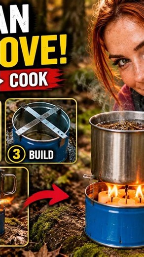 Can a Trash Can Become a Working Camp Stove? 🔥🥫 #camping #bushcraft #outdoors