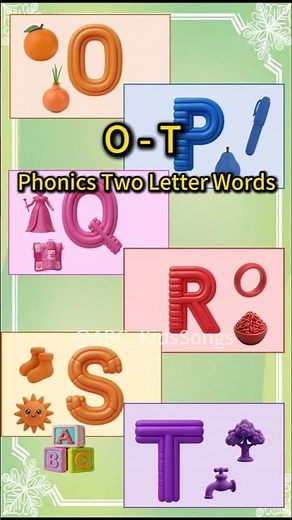 ABC Phonics O-T 🎶 | Letter Sounds & Simple 2-Letter Words for Toddlers | #abc #phonics #shorts