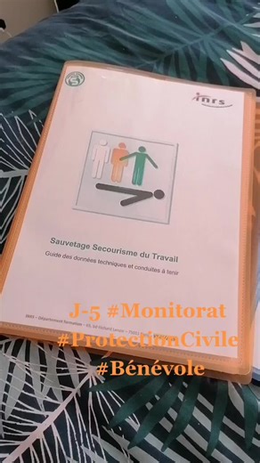 J-5.. Monitorat SST/PSC1 avec la Protection Civile. Future formatrice je l'espère 🤞🏻🙏 #SST #PSC1 #Secourisme #ProtectionCivile #Bénévole #Passion