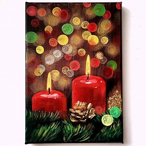 744K views · 19K reactions | Christmas Mood Acrylic Painting Color used : Burnt sienna, Burnt umber, Black, Vermilion, White, Phthalo green, Lemon yellow, Brilliant red, Gold, Green light #art #artist #artwork #acrylic #painting #eldrawingarts #acrylicpainting #beautifulpainting | El Drawing Arts | Facebook