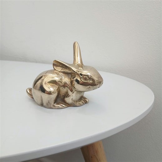 Vintage Bunny Rabbit Brass Modern Ornament Animal Figurine Decorative Display - Etsy