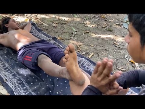 Tingly Foot Massage for Insomnia Relief by young boy