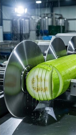 Giant Bottle Gourd Cutting Machine 🥒 | Extreme Factory Process | Ultra Realistic