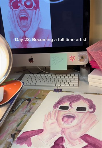 Day 23: finishing up art for my upcoming March print club! Guess the theme?!!!! @HSHQ #harrystyles #harrystylesedit #harrystylestiktok #harryshouse #fyp