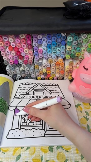 Cozy Flower Shop Coloring with Ohuhu Markers