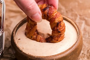 Air Fryer Bacon Wrapped Onion Rings