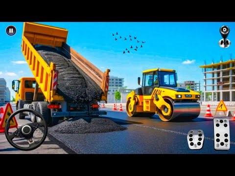 Road Construction Game Realistic Excavator and Dumper Road Building Mission Android GamePlay