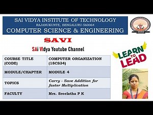 Module IV: Carry Save Addition - Faster Multiplication