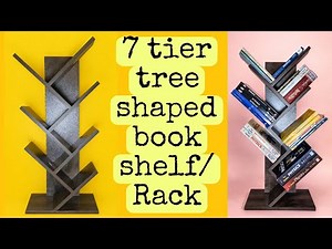 7 Tier Tree Shaped Bookshelf Review | Best Space Saving Book Rack for Home? (Walnut Finish)